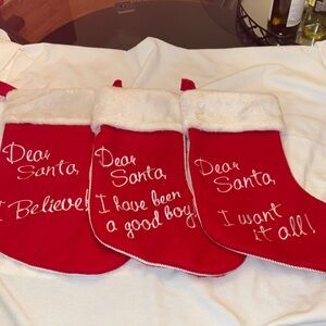 Kohl's Red and White Christmas Stockings Set